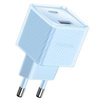 Incarcator Retea Mcdodo Dichromatic Dual Port Type-C si USB-A, Fast Charging PD 33W (Albastru)