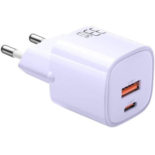 Incarcator Retea Mcdodo Dual Port USB-A si Type-C Nano Series GaN Fast Charging PD, 33W (Mov)