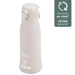 Incalzitor de biberoane Babymoov Moov & Feed, portabil si reincarcabil, Mineral Beige