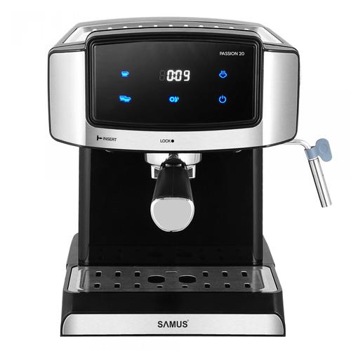 Espressor Samus Passion 20 850 W Presiune abur 20 bari Touch Control Rezervor apa 1500 ml Filtru detasabil din inox Duza capuccino (Negru/Inox)