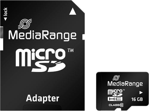 Card de memorie MediaRange MR958, 16GB, Micro SDHC, Class 10 cu adaptor SD