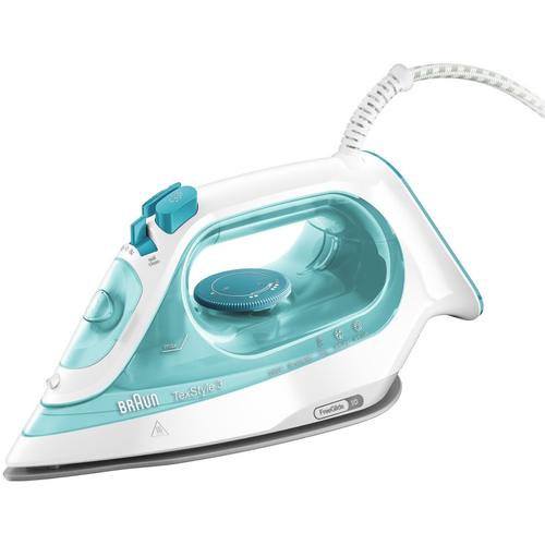 Fier de calcat Braun TexStyle 3 SI3041GR, 2350 W, abur variabil 45g/min, jet de abur 150g/min, rezervor 270 ml, tehnologie FreeGlide 3D, talpa Super Ceramic (Alb/Verde) - 0 | YEO