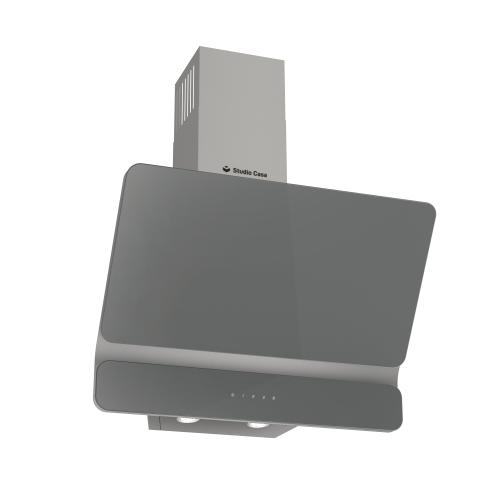 Hota decorativa Studio Casa Dual Plane Grey, 60 cm, 1 Motor Tubo, Putere de absorbtie 400 m3/h, Metal si sticla (Gri)