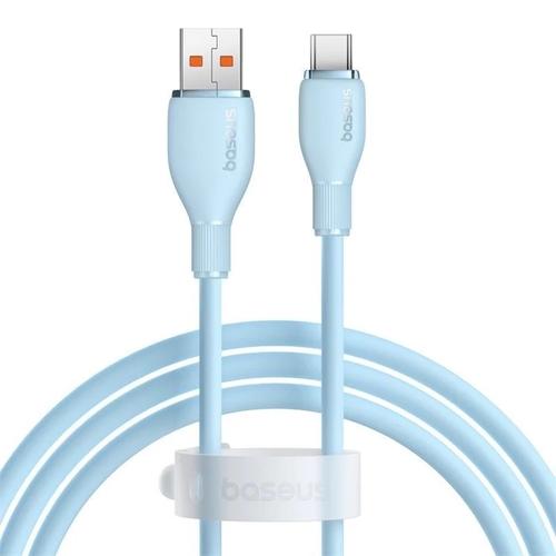 Cablu Baseus Pudding Series, USB la USB-C, 100W, Fast Charging, 1.2m (Albastru)