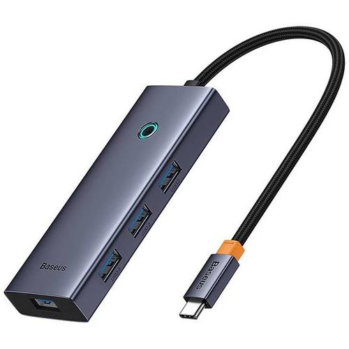 Hub Baseus UltraJoy 6-in-1, 2x USB-C , 1x HDMI, 4x USB 3.0, 1xPD, 100W (Gri)