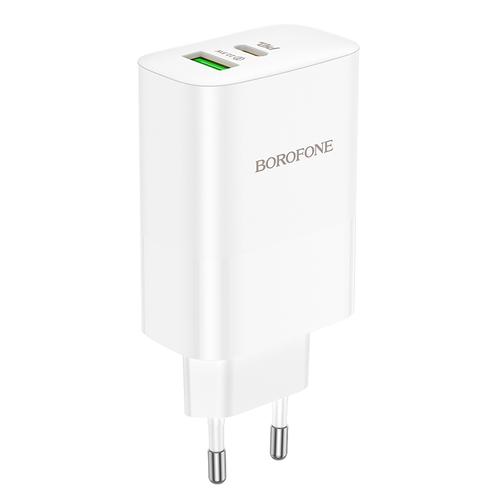 Incarcator Retea Borofone BN10, 65W, 5A, 1 x USB-A - 1 x USB-C, Alb