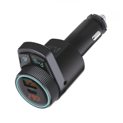 Transmitator FM auto, Peiying, ABS, Bluetooth, 12-24V, Negru