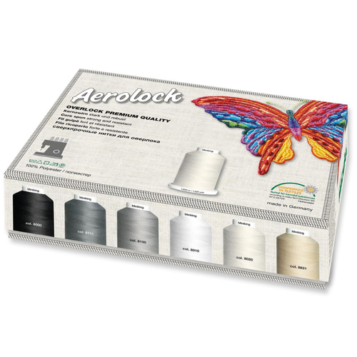 Set 24 papiote ata de surfilat Aerolock No.125 Madeira 9118B