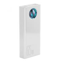 Baterie externa Baseus Ambilight, 30000mAh, PD 3.0 65W, 4 x USB; 1 x USB Type-C, digital display, total 3A, Alb