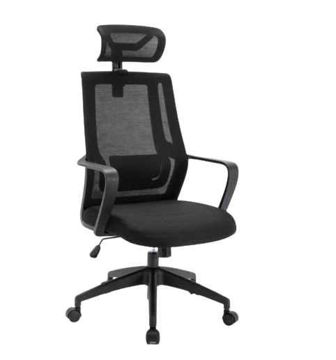 Scaun Serioux office Shark, greutate maxima suportata 150 kg, piston cu gaz clasa 4, manere fixe, tetiera reglabila, baza stea cu 5 picioare, Negru