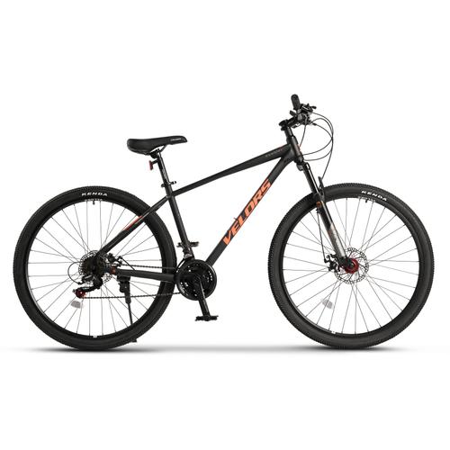 Bicicleta MTB Velors Rambler V29311A 29inch, Schimbator spate Shimano Tourney TZ, Roti 29 Inch, Manete Schimbator Secventiale 21 Viteze, Frane Disc fata/spate, Negru/Portocaliu