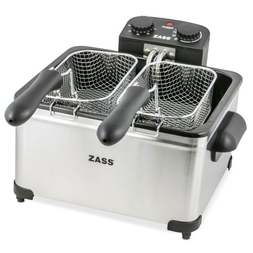 Friteuza inox Zass ZDF 07, Putere 2000 W, 5 l, 3 cosuri pentru prajit, Inox-(Negru) Friteuza inox Zass ZDF 07, Putere 2000 W, 5 l, 3 cosuri pentru prajit, Inox-(Negru)