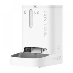 Dozator automat mancare animale de companie Petkit Yumshare Dual, 5l, cu camera, control prin aplicatie (Alb)