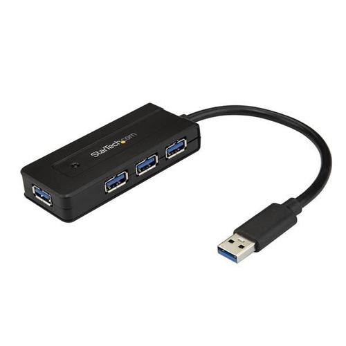 Hub USB Startech ST4300MINI, 4x USB 3.0, Fast Charge (Negru)