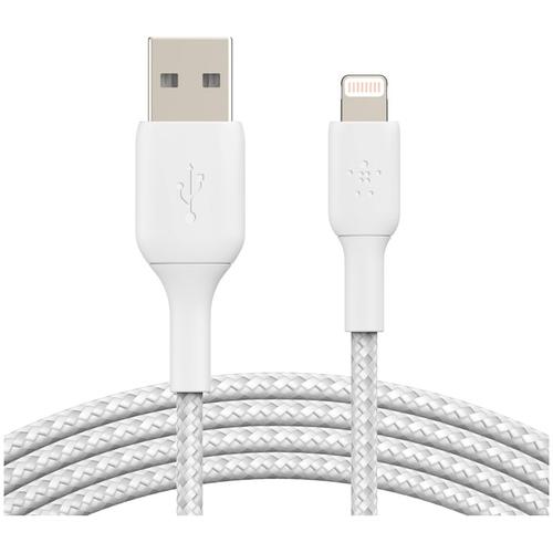 Cablu Belkin BOOST CHARGE USB-A catre Lightning, impletit, 1M, Alb
