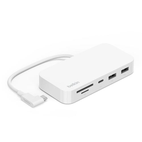 Hub USB Belkin INC011BTWH, USB-C, RJ-45, USB-A, SD/microSD (Alb)