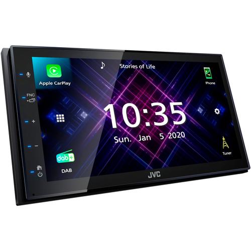 Sistem multimedia JVC KWM565DBT 2 DIN cu DAB+, USB, Compatibil Apple CarPlay, Android Auto si Mirroring pentru Android, Ecran tactil capacitiv de 6.8inch, Bluetooth® incorporat, Conectare automata smarthphone, Compatibil camera marsarier (Negru)