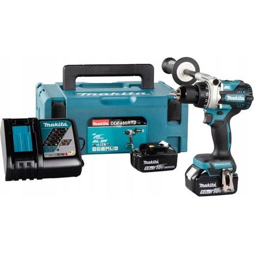 Masina de gaurit cu acumulator Makita DDF486RTJ, 18V, 130 Nm, 2x 5Ah (Albastru)