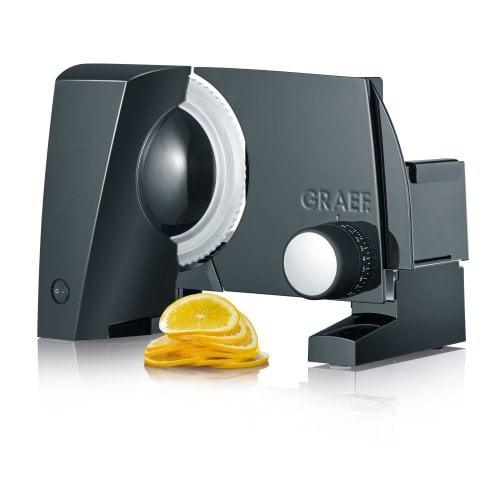 Feliator electric universal de alimente Graef, SlicedKitchen S10002, cu placa de acoperire a lamei pentru feliere perfecta, design compact, motor Eco, multifunctional, usor de folosit (Negru) - 0 | YEO