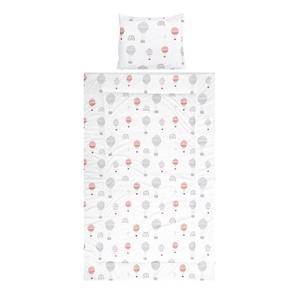 Set lenjerie pat 3 piese Lorelli Cosy Baloons Grey, bumbac