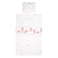 Set lenjerie pat, 3 piese Lorelli Cosy, Bears & Pillows Beige, bumbac ranforce, 0-3 luni