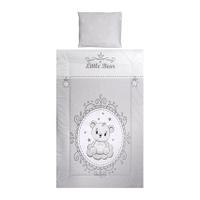 Set lenjerie pat 3 piese Lorelli Cosy Little Bear Grey, bumbac ranforce, lavabil 30°C
