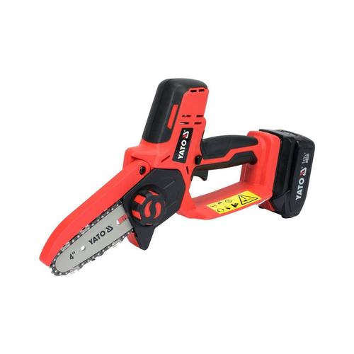 Mini Fierastrau Electric Yato YT-828135, include acumulator Li-Ion 18 V, 2.0Ah si incarcator (Rosu)