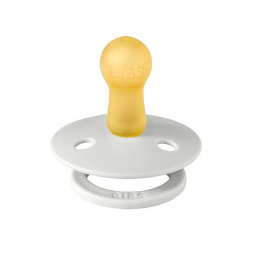 Suzeta Colour Latex pentru bebelusi BIBS, cu tetina rotunda, 6 luni +, Alb