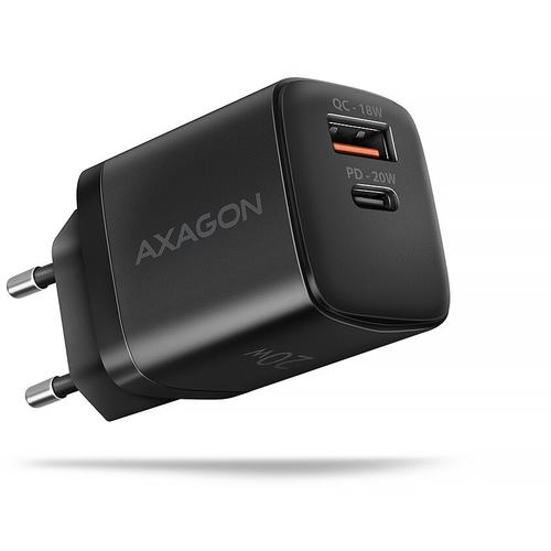 Incarcator retea Axagon ACU-PQ20, 20W, Quick Charge, 1x USB Type-C, 1x USB Type-A (Negru)