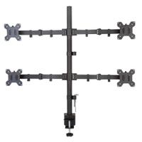Suport birou 4 monitoare Techly ICA-LCD 382-Q, 13"-27", 40 kg, VESA 75x75, 100x100 (Negru)