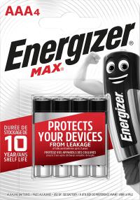 Baterii Energizer Max AAA, LR03, 1.5V, 4 buc/set