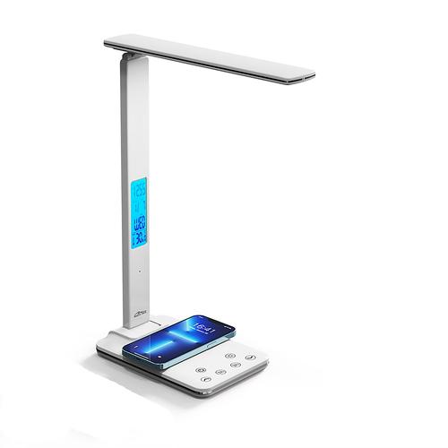 Lampa de birou cu led Media-Tech MT222, modul incarcare wireless pentru telefon, control tactil, USB, lumina calda si rece Lampa de birou cu led Media-Tech MT222, modul incarcare wireless pentru telefon, control tactil, USB, lumina calda si rece