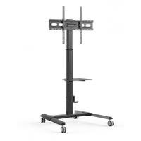 Stand Mobil Techly ICA-TR228, raft multimedia, inaltime reglabila, 32"-70", 40 kg (Negru)