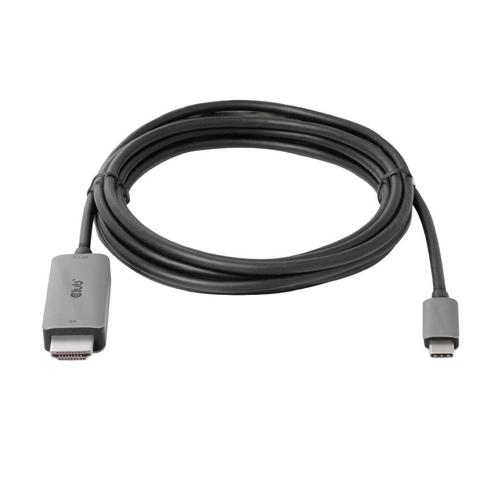 Cablu USB tip C la HDMI CLUB3D Quick View, 3m, 4K120Hz, HDR10, DSC1.2 (Negru)