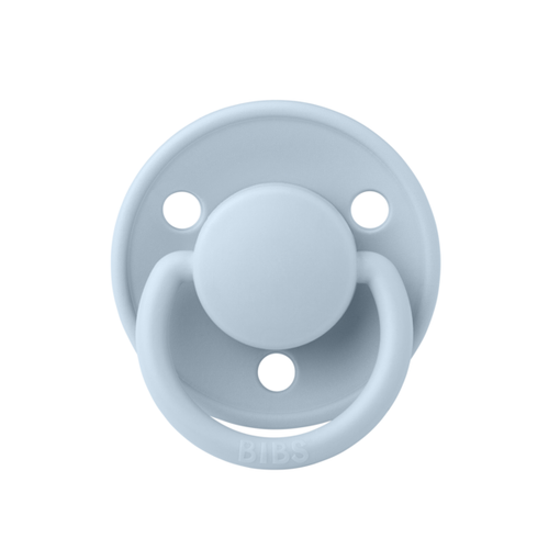 Suzeta De Lux Silicon BIBS Baby Blue, tetina rotunda, marime universala (0-3 ani)