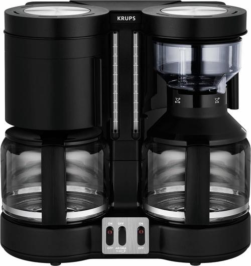 Cafetiera Krups Duothek Plus KM 8508, 1100W, 1L, 10 cesti, Oprire automata, Mentinere la cald, Anti-picurare (Negru)
