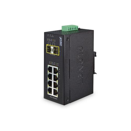 Switch industrial Planet IGS-1020TF, 8 Porturi Gigabit (Negru)