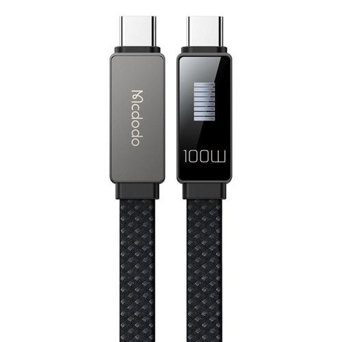Cablu de date Mcdodo Type-C la Type-C Rhythm LED, Fast Charging, 100W, 1.2m, Negru