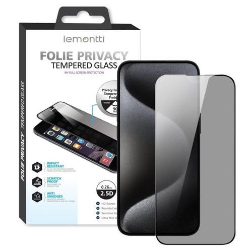 Folie Sticla Privacy Lemontti LEMFSPFSGA34N, Full Fit, pentru Samsung Galaxy A34 5G (Transparent/Negru)