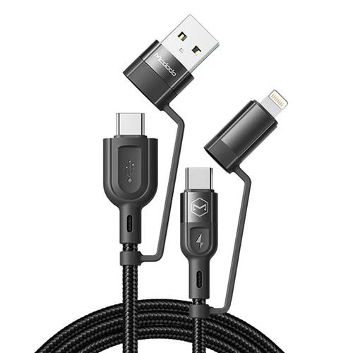 Cablu de date Mcdodo 4 in 1 USB-A/Type-C - Lightning/Type-C, PD Fast Charging, 60W, 1.2m, Negru