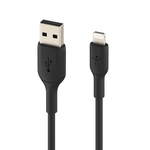 Cablu de de date Belkin BOOST CHARGE, USB-A la Lightning, PVC, 0,15m (Negru)