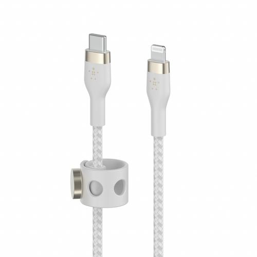 Cablu de date Belkin CAA011bt1MWH, BOOST CHARGE PRO, Flex, USB-C - LTG, 1 m (Alb)