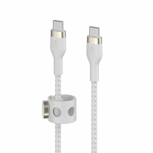 Cablu de date Belkin CAB011bt3MWH, BOOST CHARGE PRO, Flex, USB-C - USB-C, 2.0, 3 m (Alb)