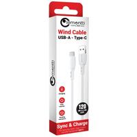 Cablu de date Lemontti LEMCUTYPC12A, USB-A la Type-C, 1.2m, Alb