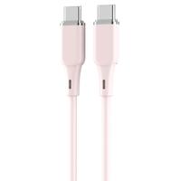 Cablu de date Lemontti LEMCPSTCF60R, Type-C la Type-C, Fast Charge, 60W, 1.2m, Roz