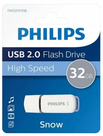 Stick USB Philips FM32FD70B/00, 32GB, Editia Snow, USB 2.0 (Alb/Gri)