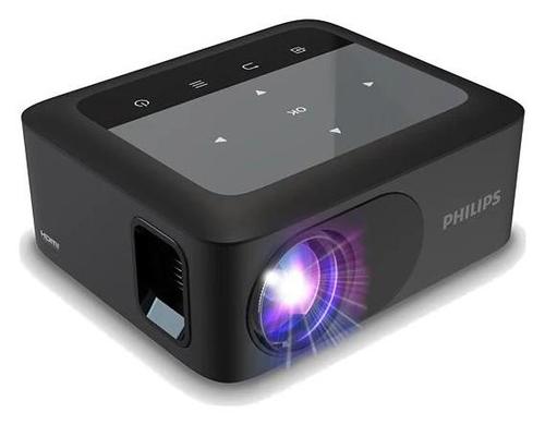 Videoproiector Philips NeoPix 110, HD (1280 x 720), LED LCD, 100 lumeni, Wi-Fi, HDMI, USB, Micro SD (Negru)