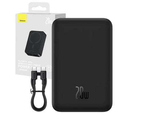 Acumulator extern Baseus Magnetic Mini Wireless, 20000mAh, Incarcare rapida, 20W, cablu USB-C inclus (Negru)