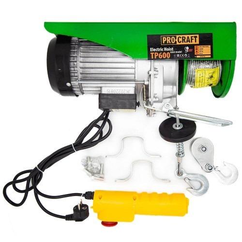 Troliu electric palan ProCraft TP600, 1200 W, Greutate maxima 600 kg (Verde)