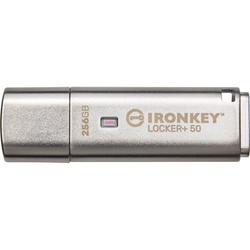 Stick USB Kingston IronKey Locker+50 256GB USB 3.2 (Argintiu)